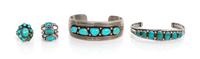 A Group of Southwestern Silver Items Length of first 5 3/8 x opening 1 x width 7/8 inches.