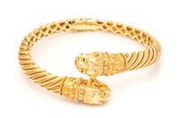 An 18 Karat Yellow Gold, Diamond and Ruby Chimera Bangle Bracelet, Fa Cad'oro, 36.30 dwts.