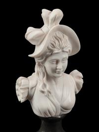 A Set of Four Bi-Color Marble Busts