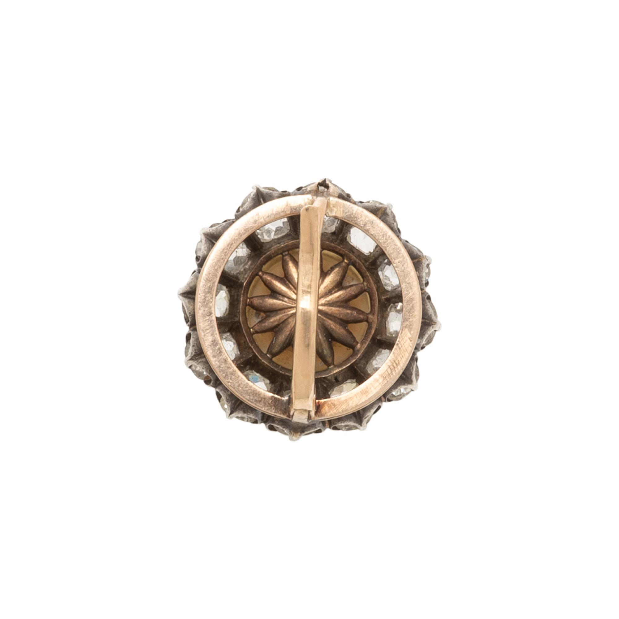 NATURAL PEARL AND DIAMOND SINGLE EARRING
