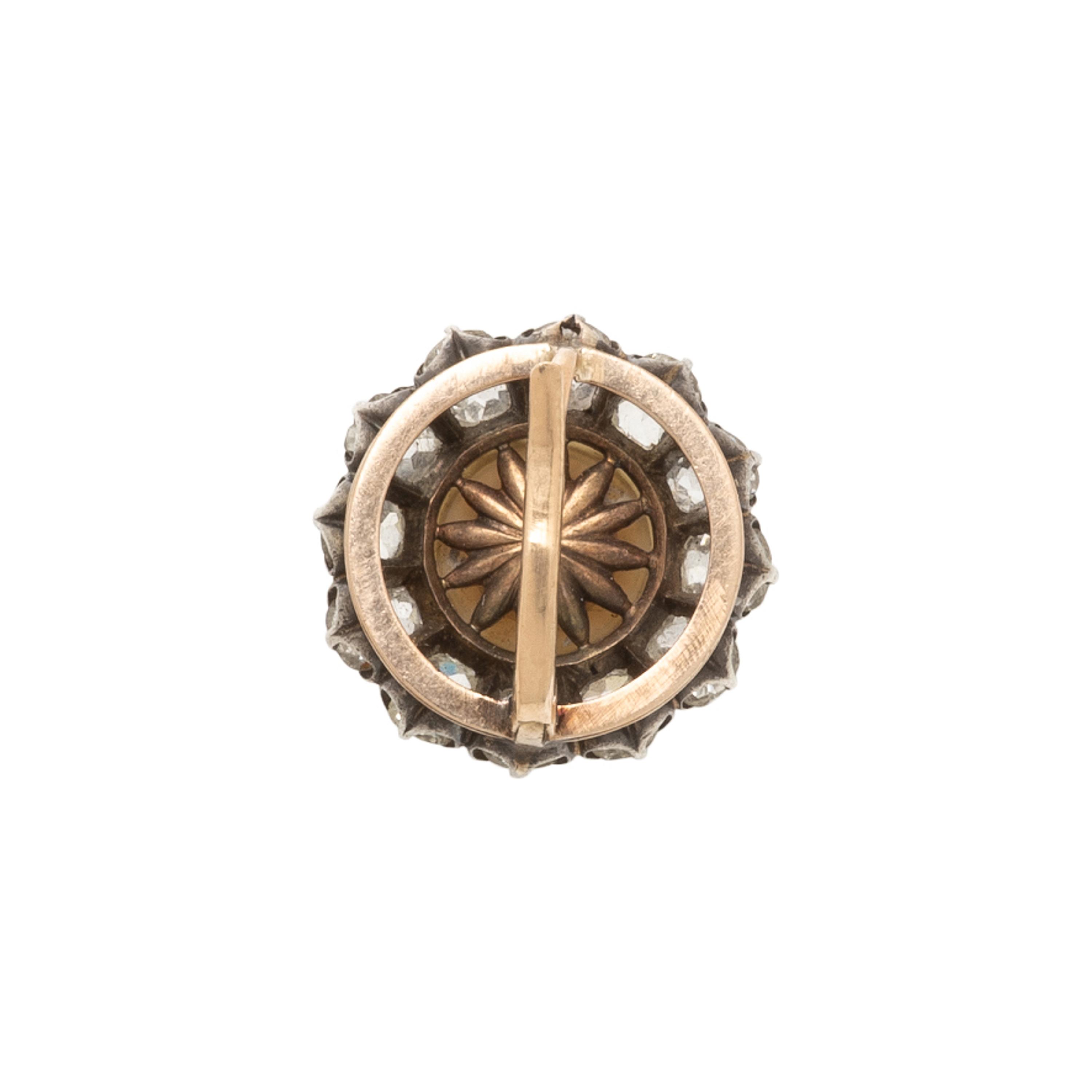 NATURAL PEARL AND DIAMOND SINGLE EARRING
