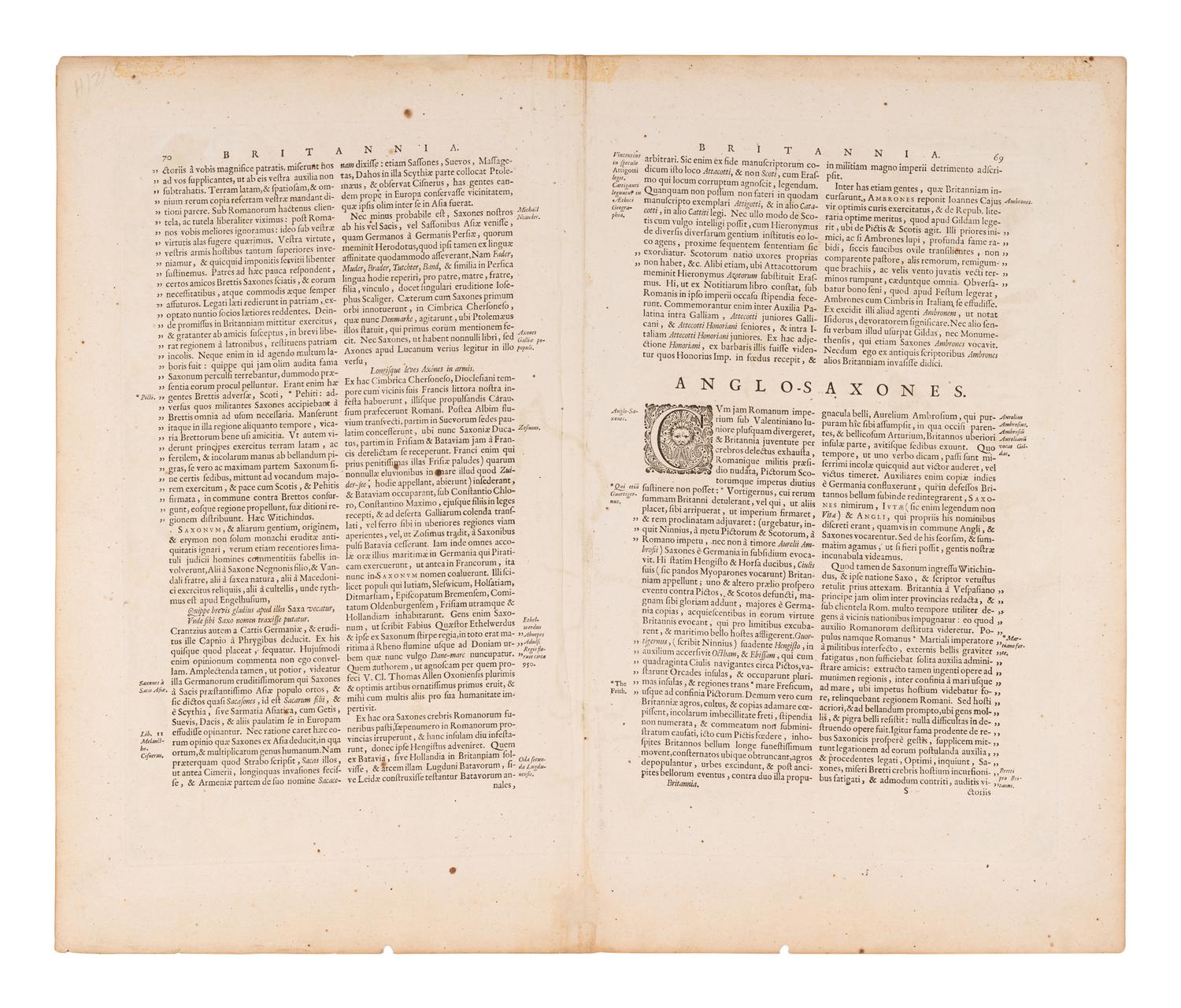 BLAEU, Willem (1571-1638). Britannia Prout Divisa Suit Temporibus Anglo-Saxonum Praesertim Durante Illorum Heptarchia . Amsterdam, ca 1645.