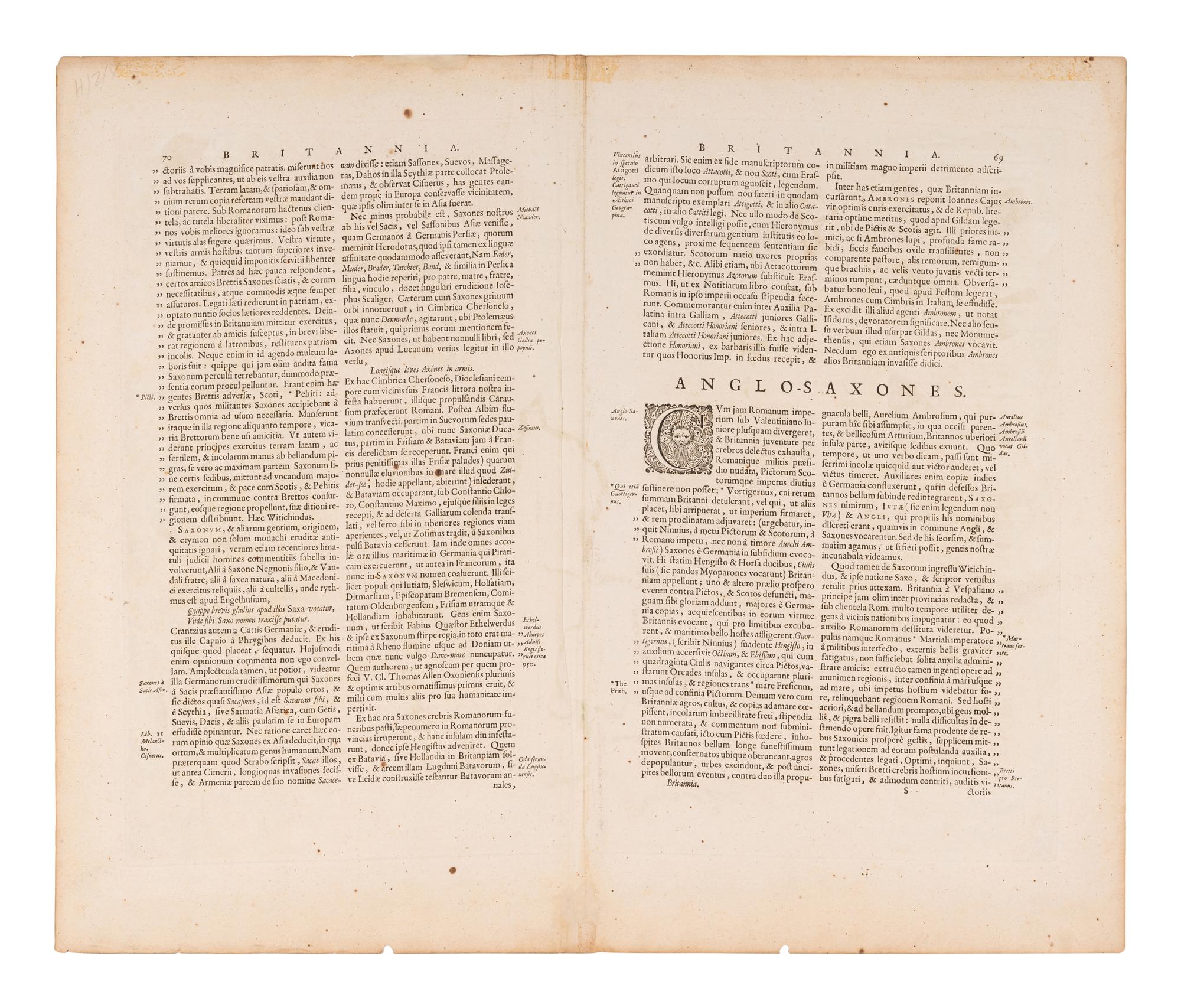 BLAEU, Willem (1571-1638). Britannia Prout Divisa Suit Temporibus Anglo-Saxonum Praesertim Durante Illorum Heptarchia . Amsterdam, ca 1645.