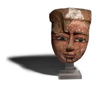 An Egyptian Painted Wood Mummy Mask
