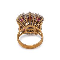 HAMMERMAN BROTHERS, RUBY AND DIAMOND CLUSTER RING