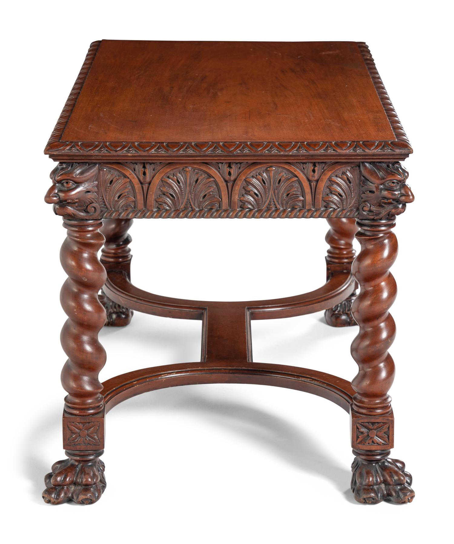 A Renaissance Style Carved Walnut Table