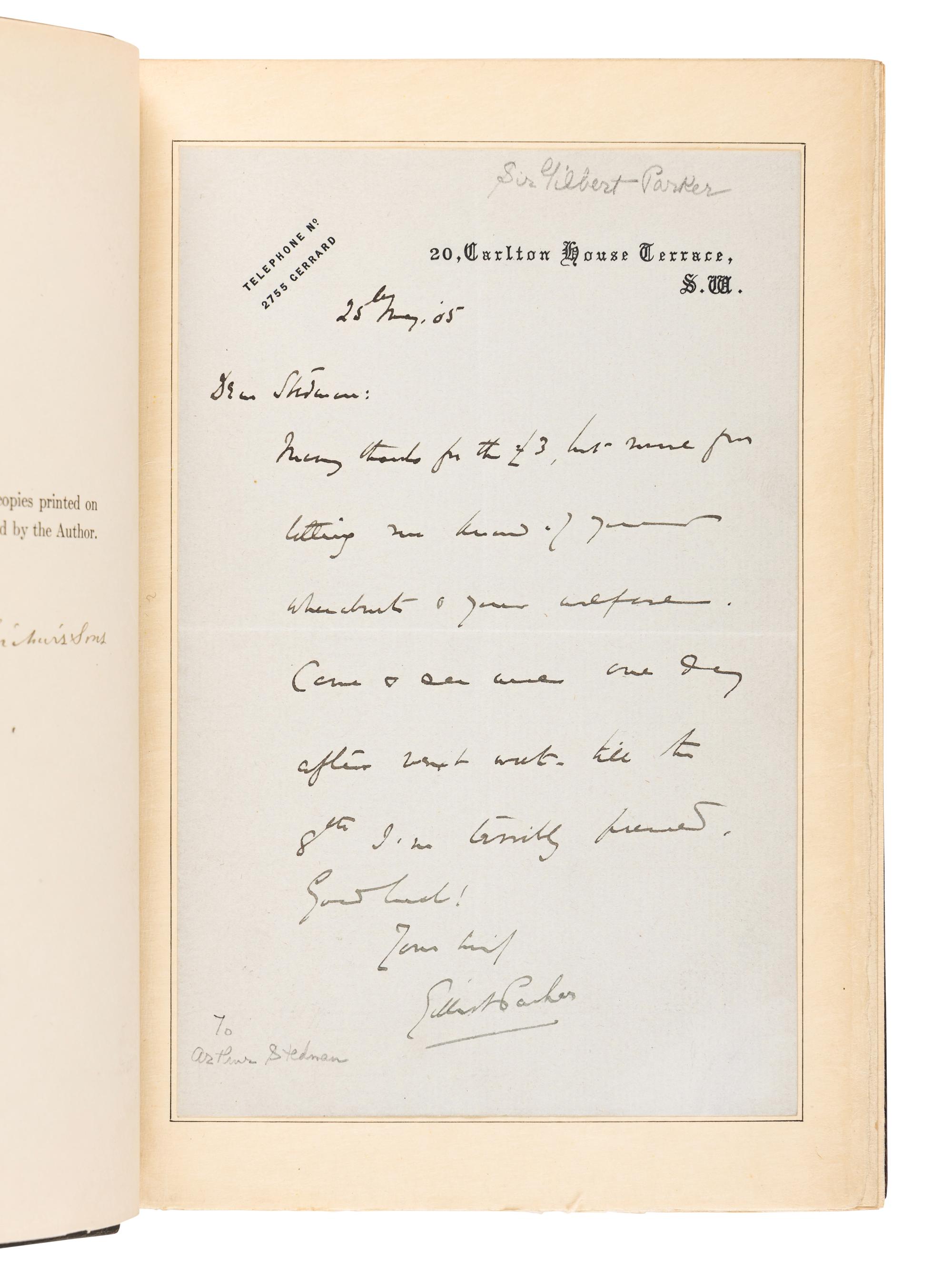 [BINDINGS]. PARKER, Gilbert, Sir (1862-1932). Works . New York: Charles Scribner's Sons, 1912-13.