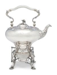 An American Coin Silver Teapot on Stand