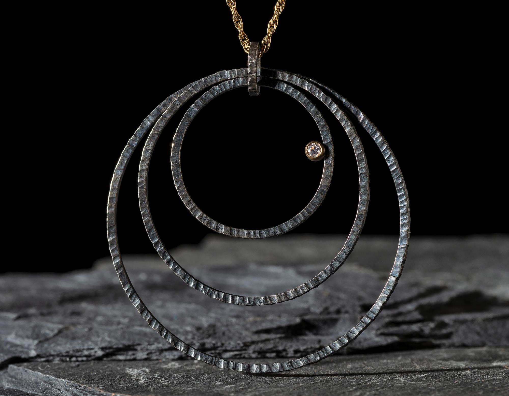 18K Gold, Silver, and Diamond Necklace