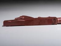 Western Great Lakes Catlinite Pipe and Stem, with Horse