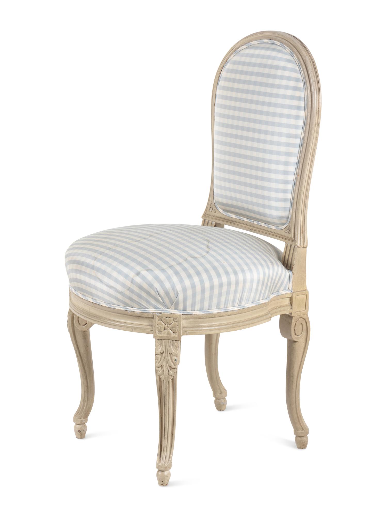 A Louis XV/XVI Transitional Painted Slipper Chair