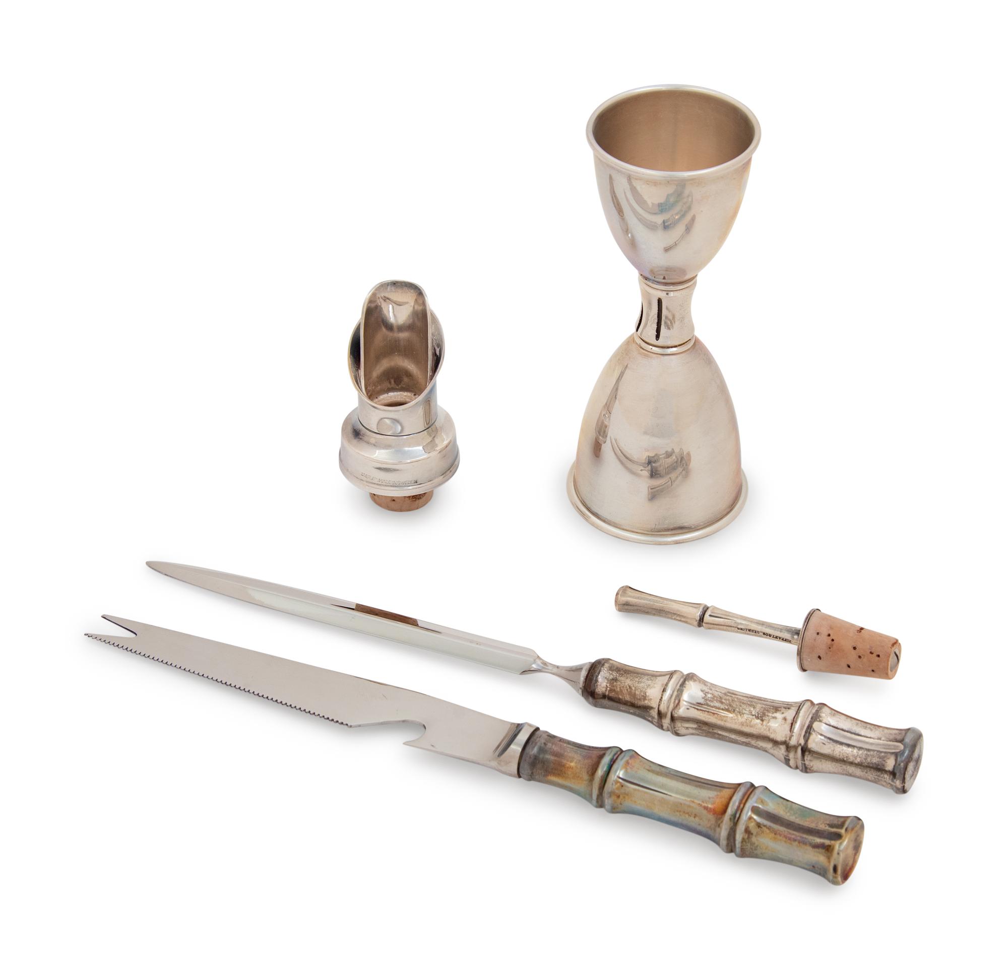 A Group of Four Tiffany & Co. Silver Bamboo Pattern Articles