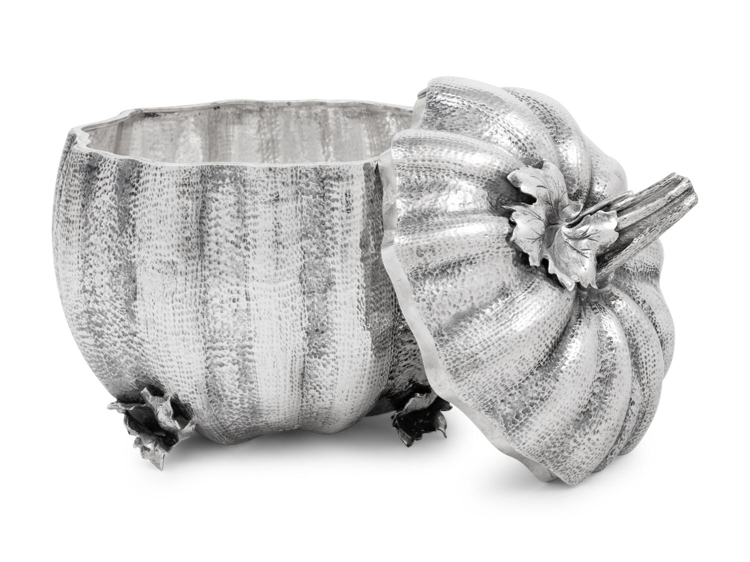 A Buccellati Silver Pumpkin Form Covered Jar