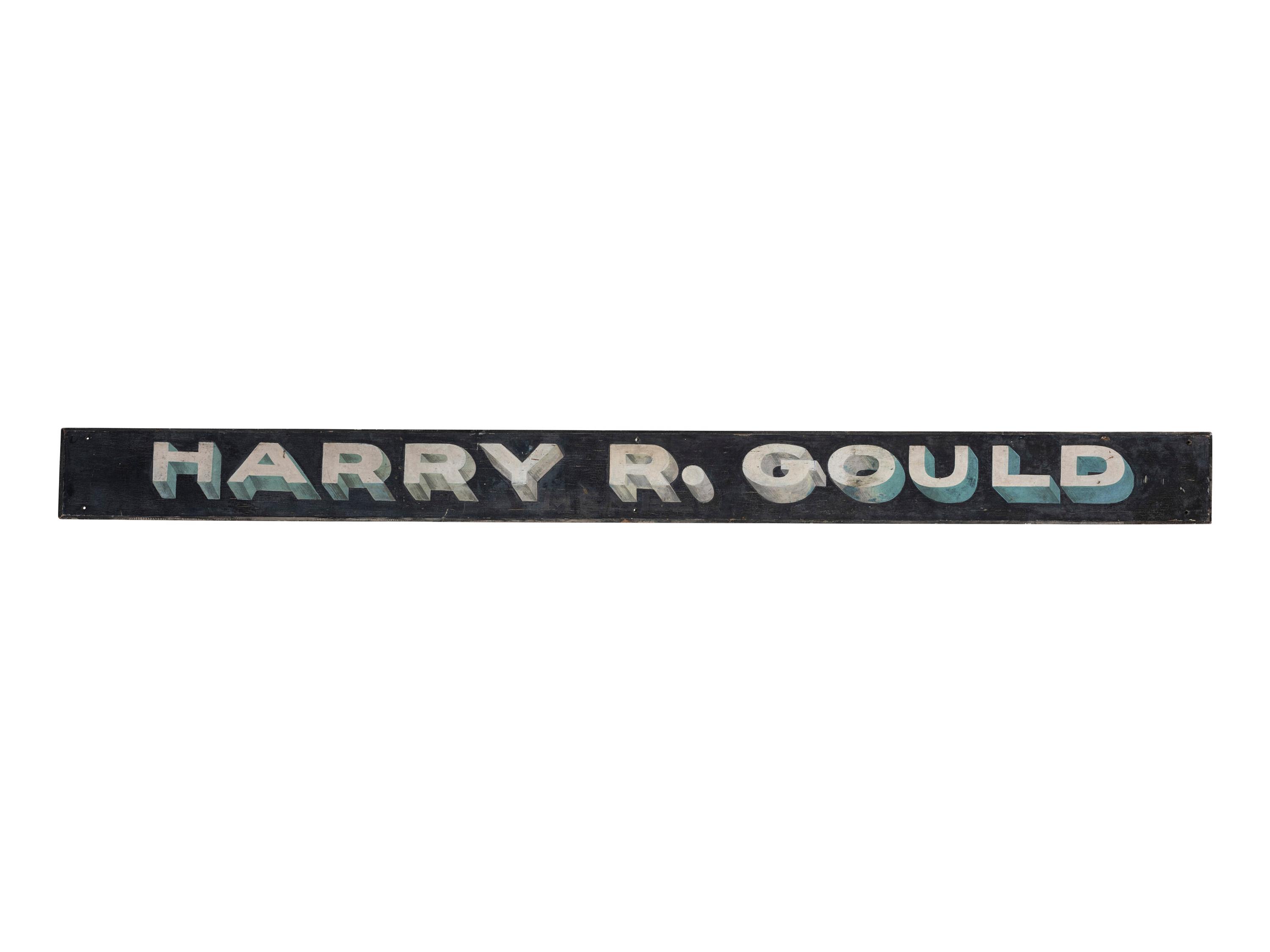 A Country Painted Pine Harry R. Gould Hardware Store Sign