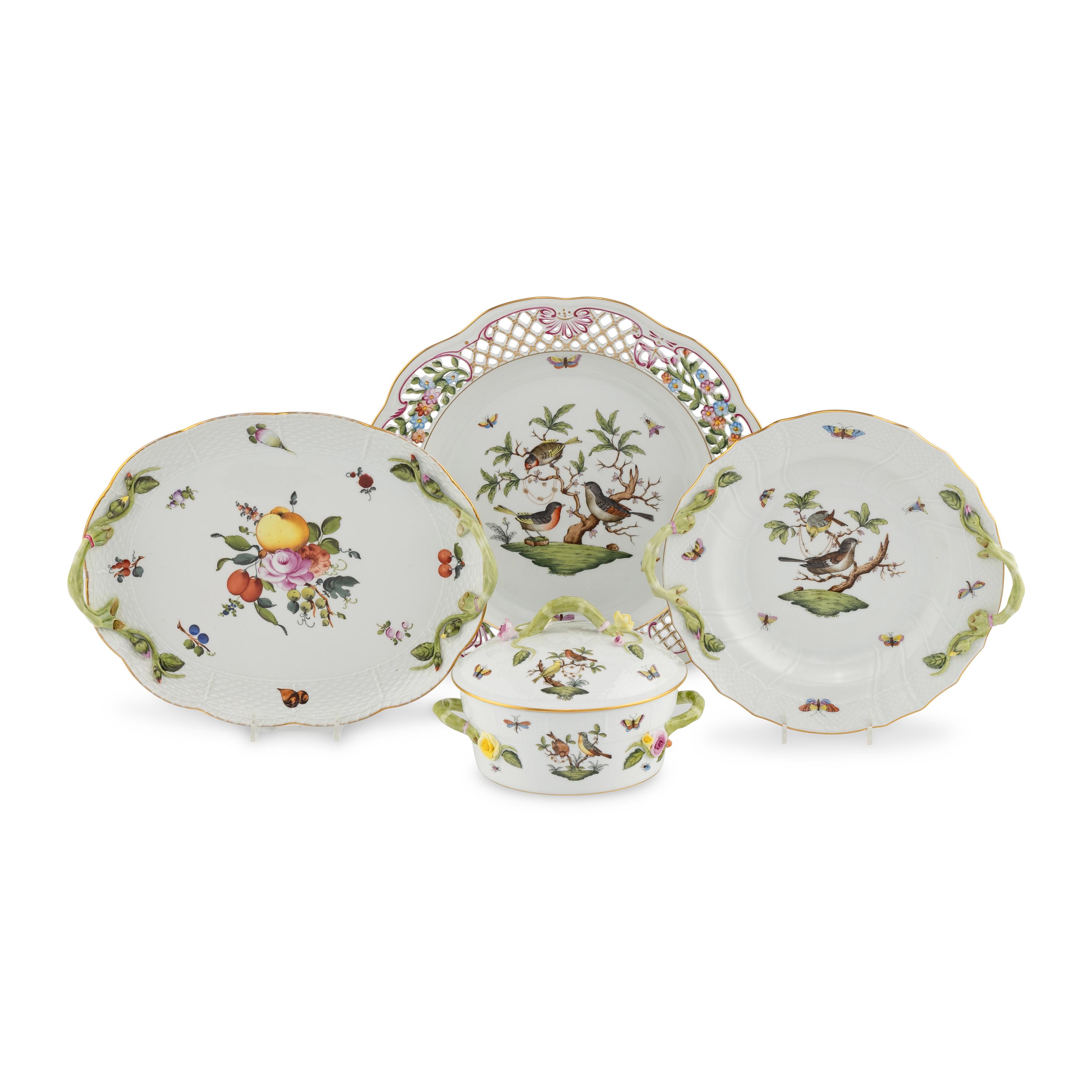 A Group of Four Herend Porcelain Serving Articles