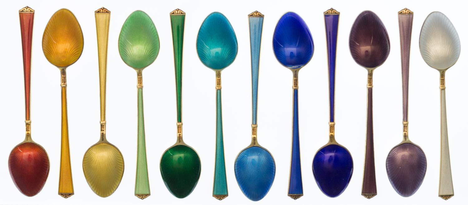A Collection of American Silver Spoons and Ladles, various makers, comprising six Gorham soup spoons, 26 teaspoons, nine ladles, eight
