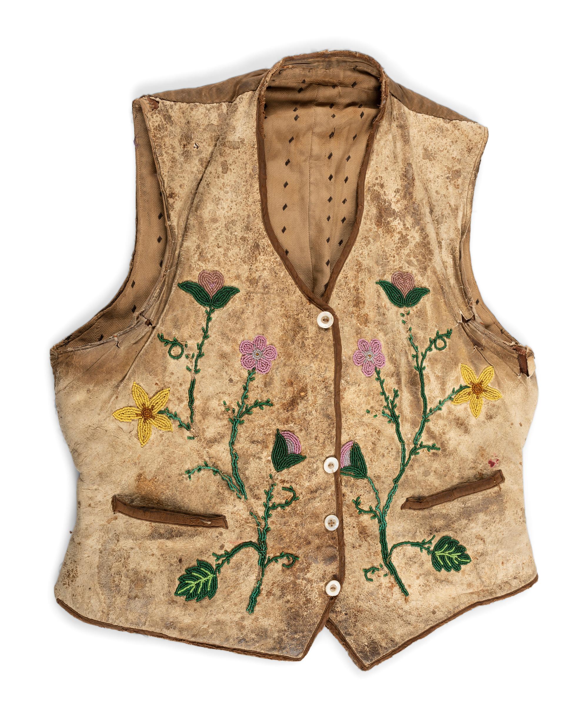 Sioux Beaded Hide Vest, Belonging to Dewey Beard of Pine Ridge