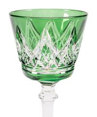 A Collection of Baccarat Colored Cut-to-Clear Wine Glasses
