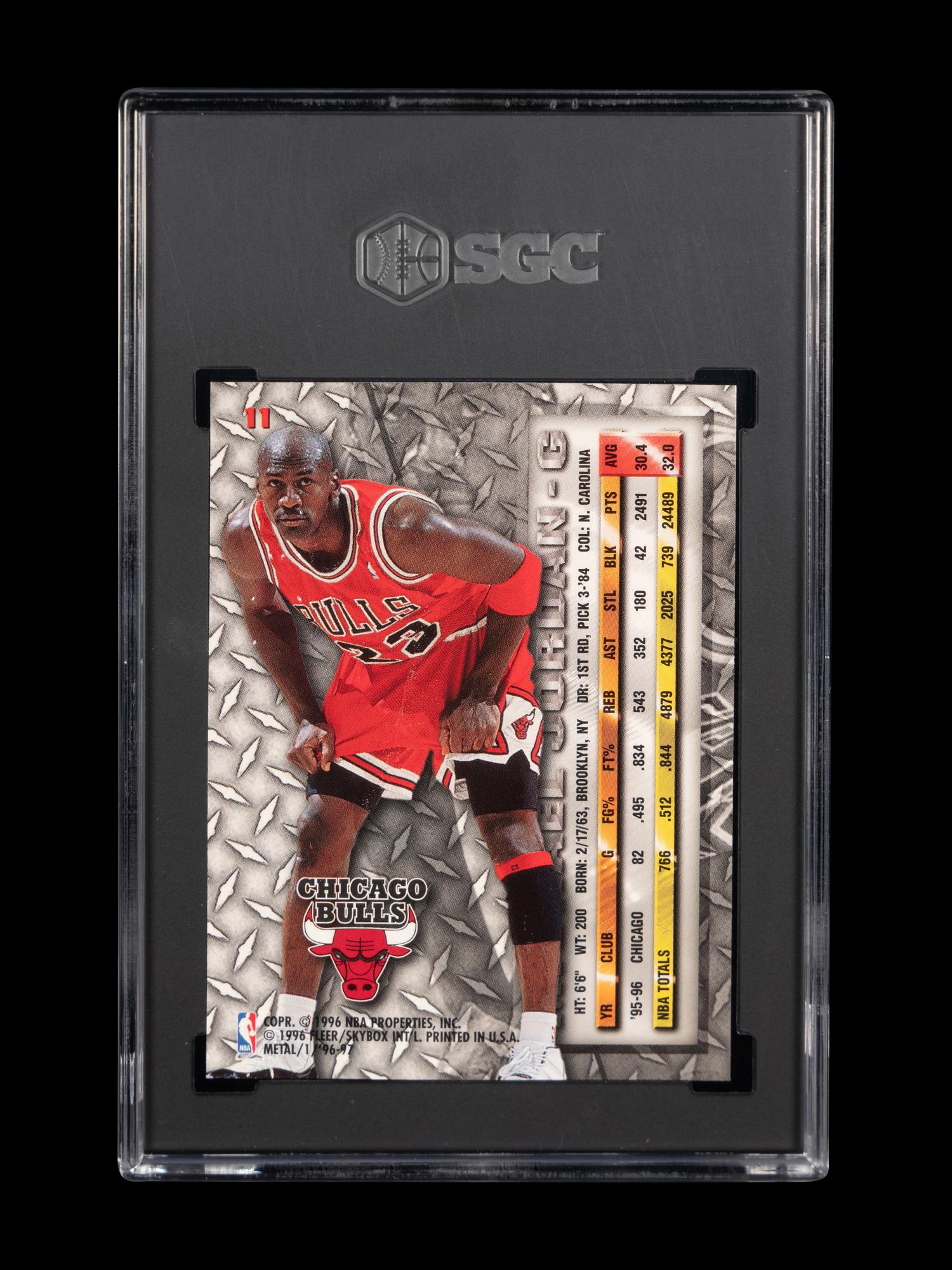 A 1996-97 Fleer Metal Michael Jordan Basketball Card No. 11 (SGC 10 GEM MINT)