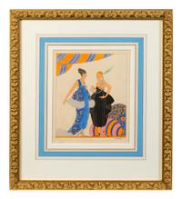 Four Framed Ladies' Costume Engravings Largest 10 1/4 x 6 3/4 inches.