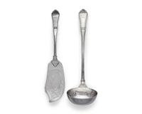 A Chinese Export Silver Punch Ladle and Fish Knife