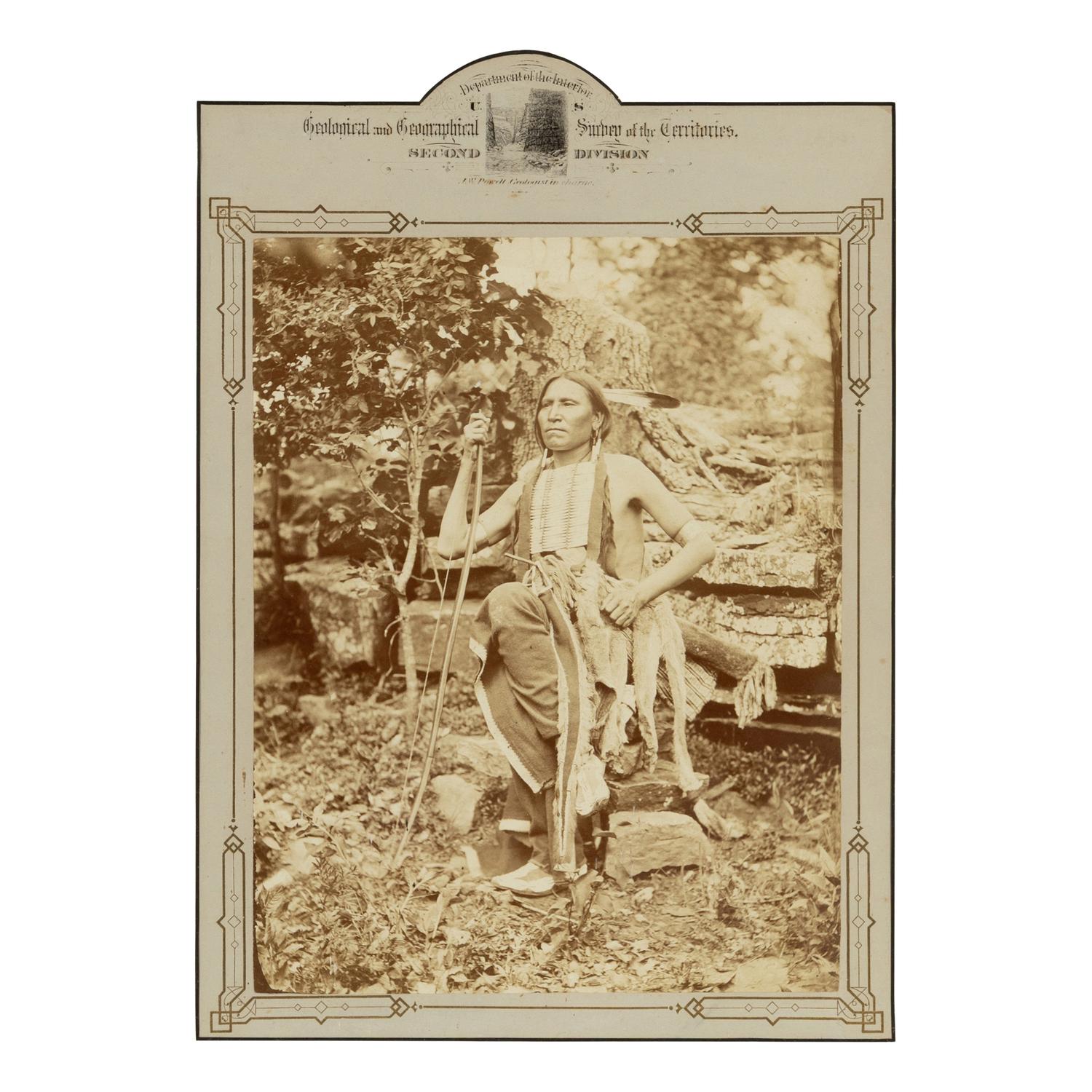 Hillers, John K. (1843-1925). Photograph of Cheyenne warrior, Little Bear. Okmulgee, Indian Territory, 1875.
