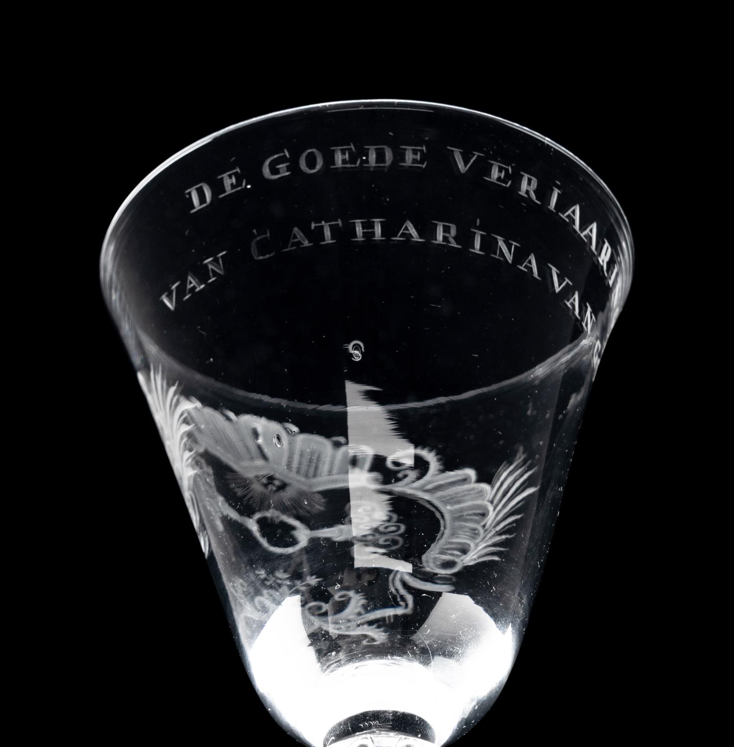A Dutch Engraved Wine Glass