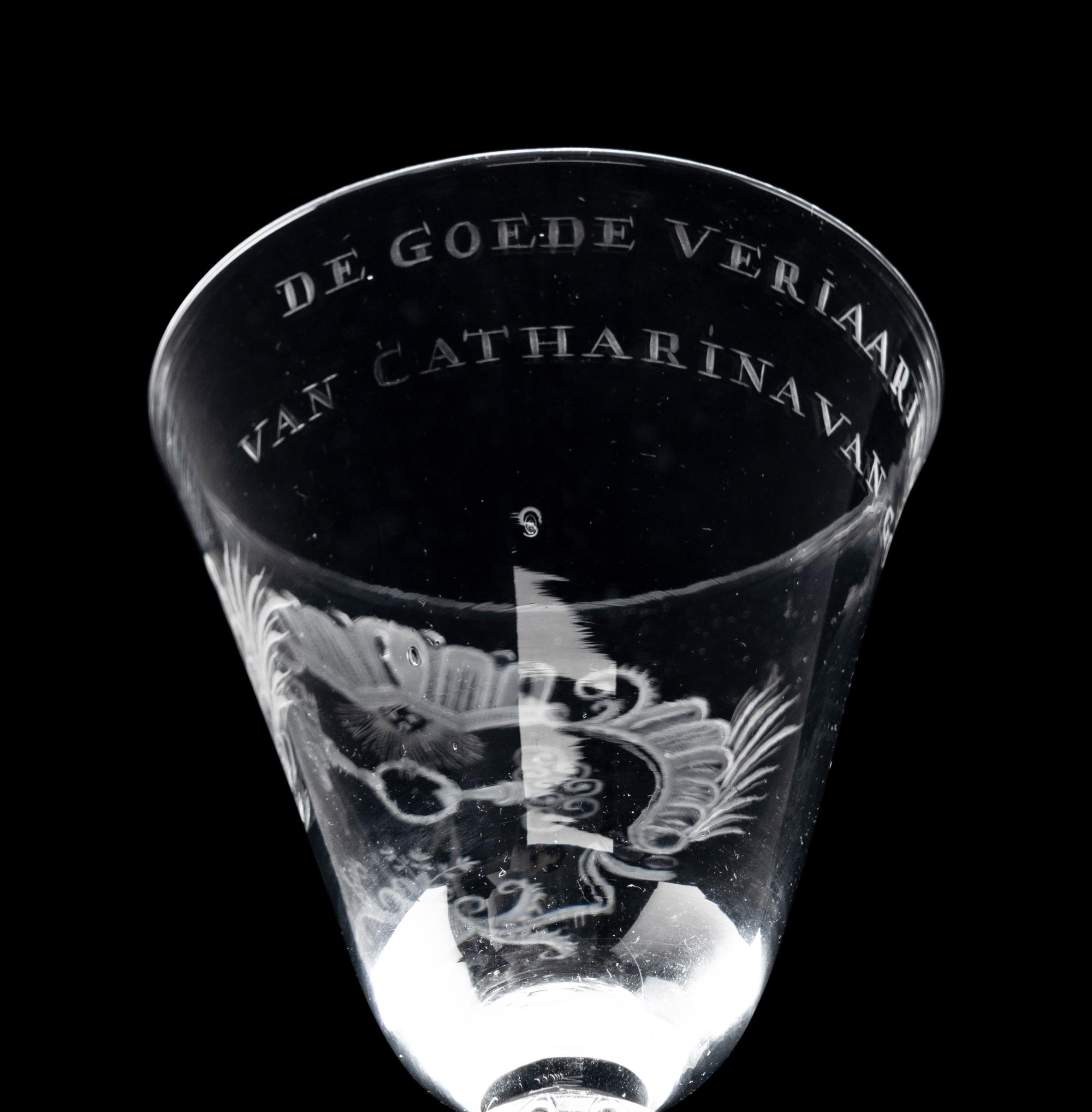 A Dutch Engraved Wine Glass