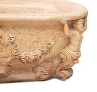 An Italian Carved Rouge Marble Bath Tub — 20th Century