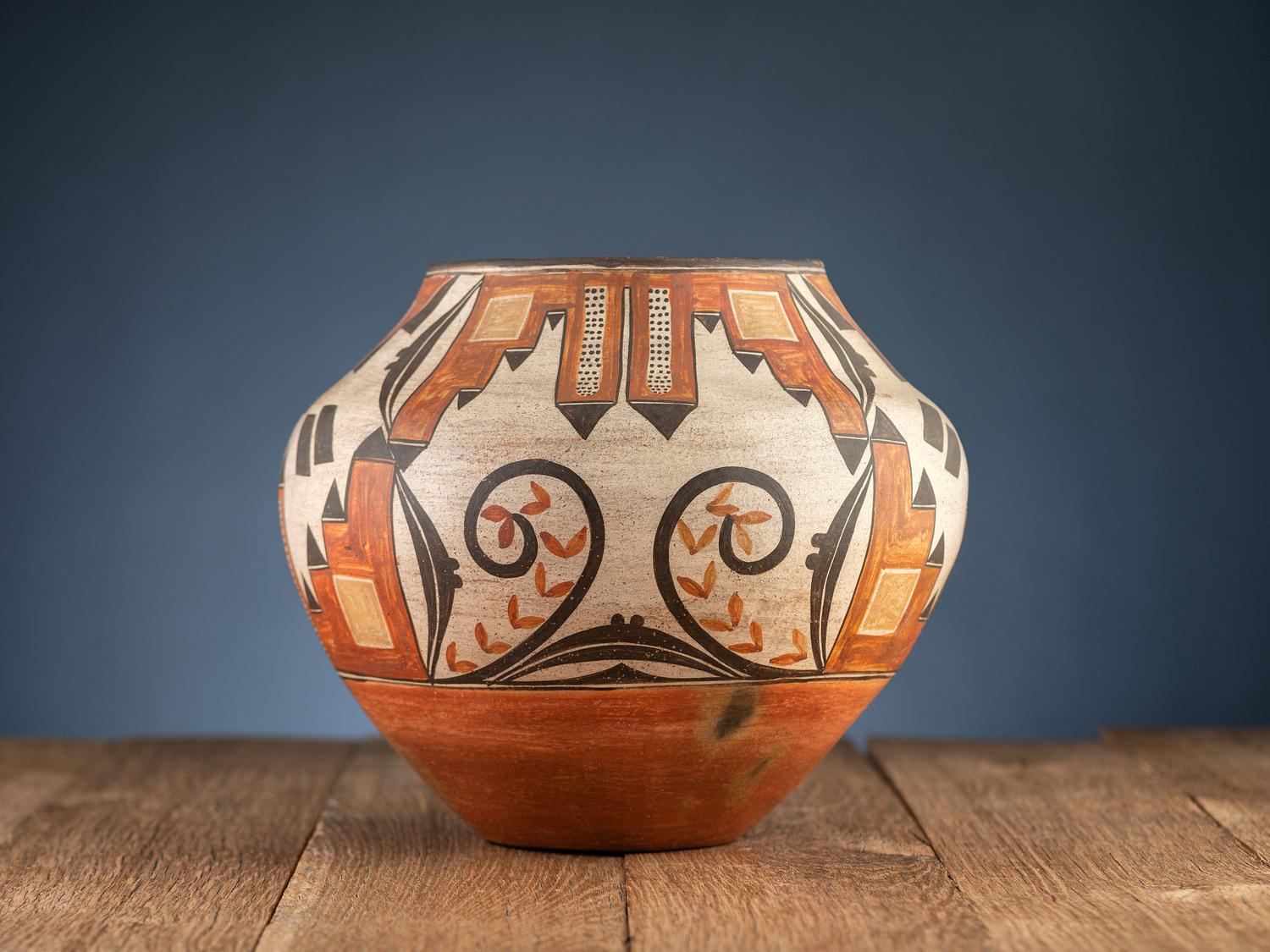 Zia Four Color Polychrome Pottery Jar