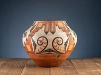 Zia Four Color Polychrome Pottery Jar
