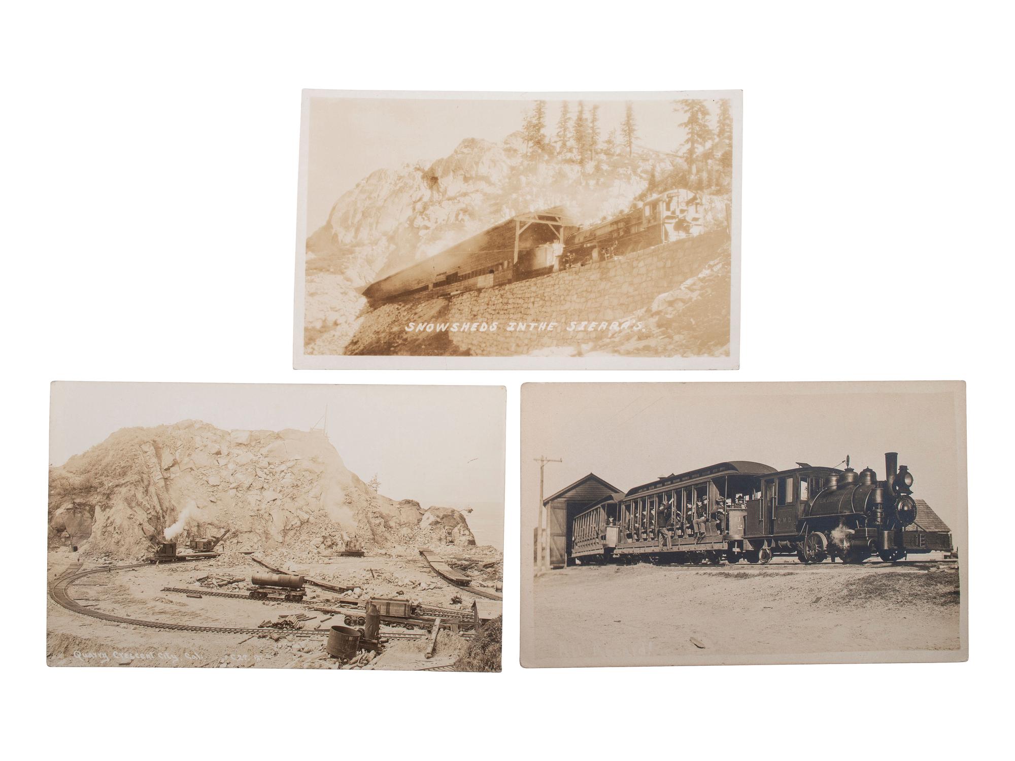 [RAILROADS]. A group of 190 RPPCs & photographs of trains, railroads, and locomotives.