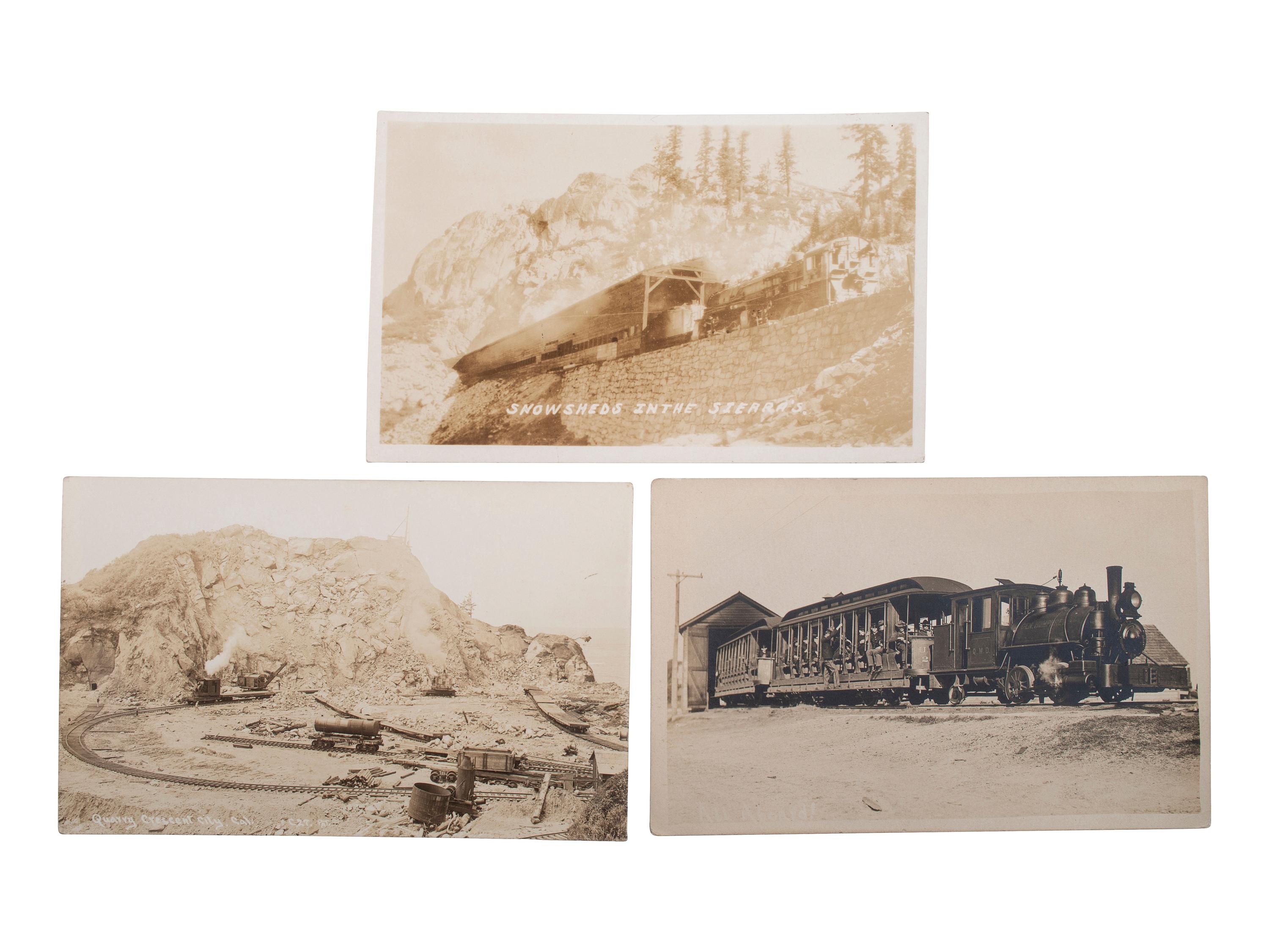 [RAILROADS]. A group of 190 RPPCs & photographs of trains, railroads, and locomotives.