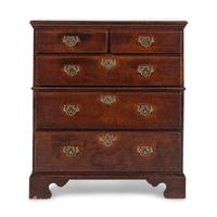 A George III Oak Two-Part Chest of Drawers