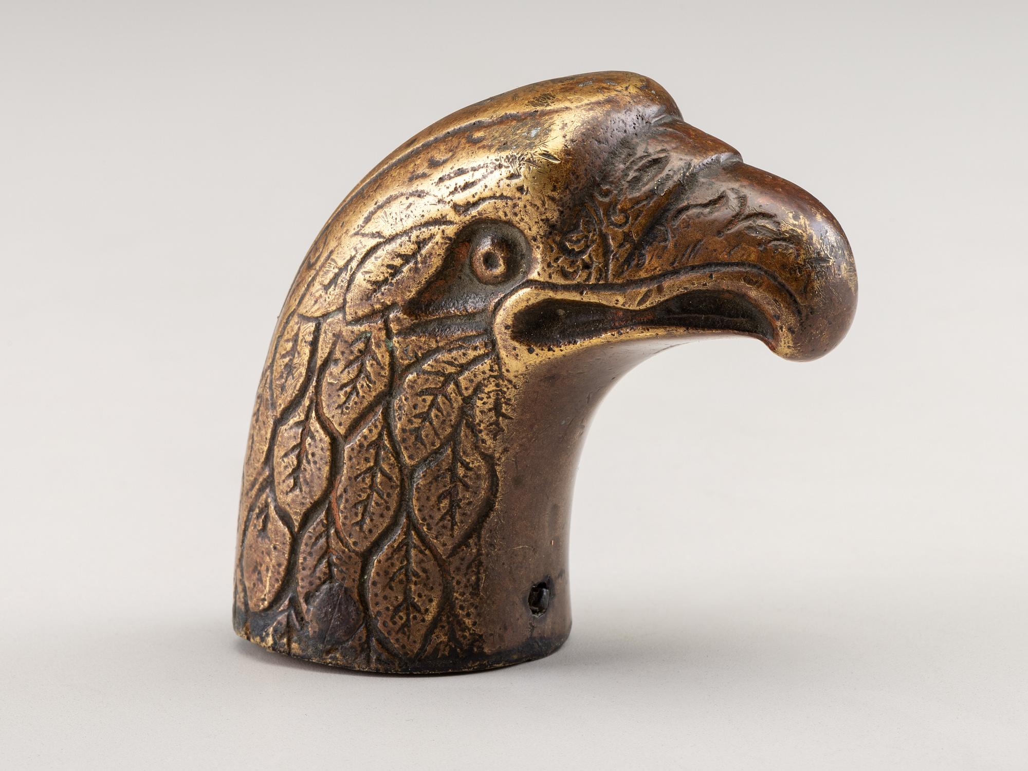 [CIVIL WAR]. Likely pre-war ornate brass eagle head saddle pommel.