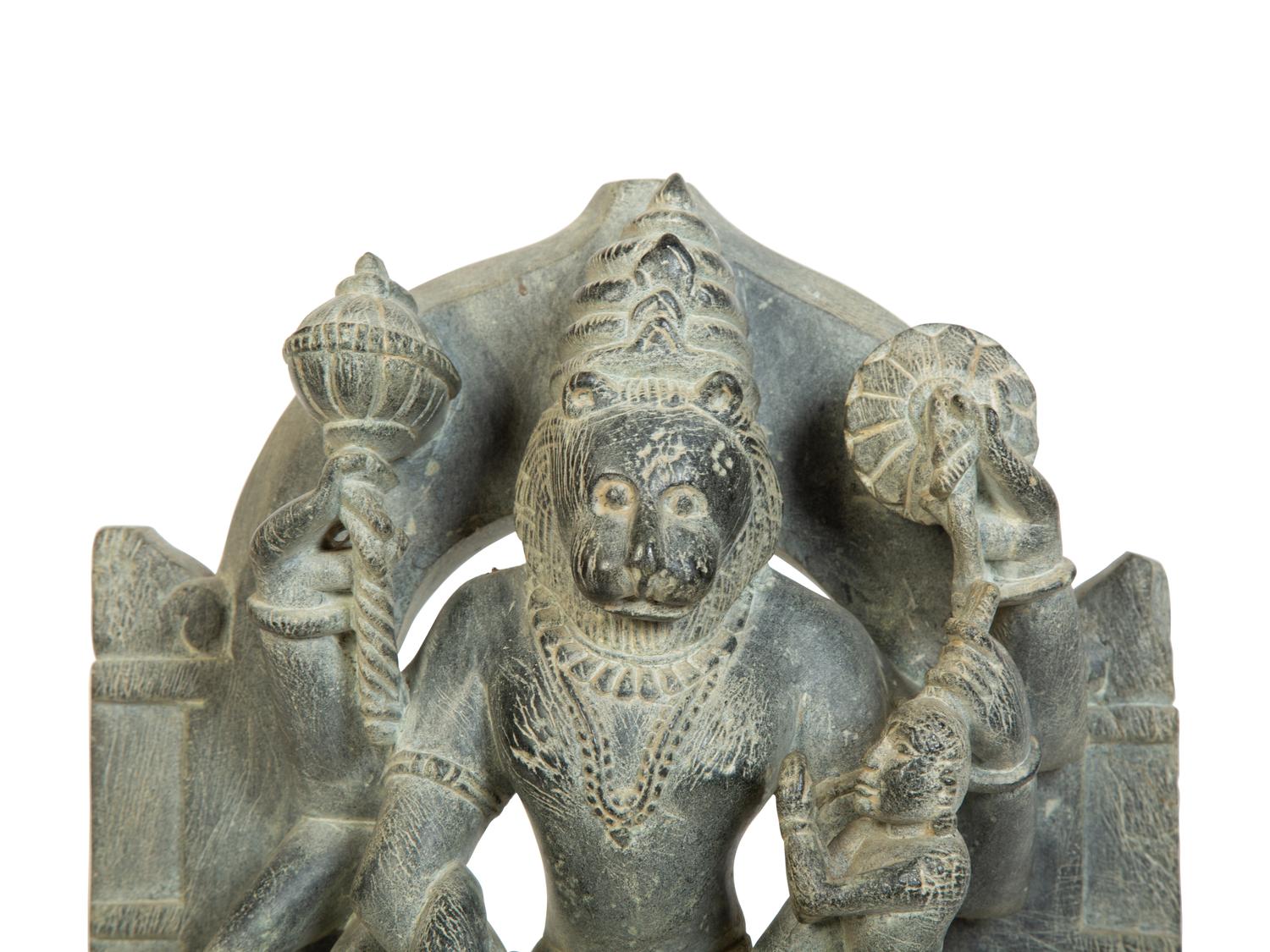 A Carved Stone Sculpture of Lord Narsinmha — 19th Century