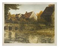 Eugene Delatre, (French, 1864-1938), House By a Lake
