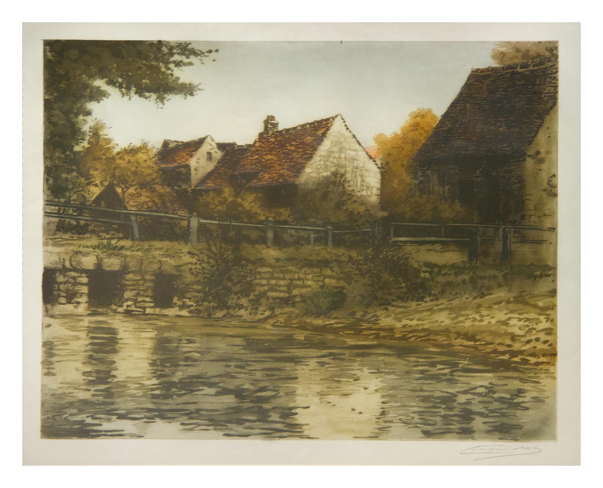 Eugene Delatre, (French, 1864-1938), House By a Lake