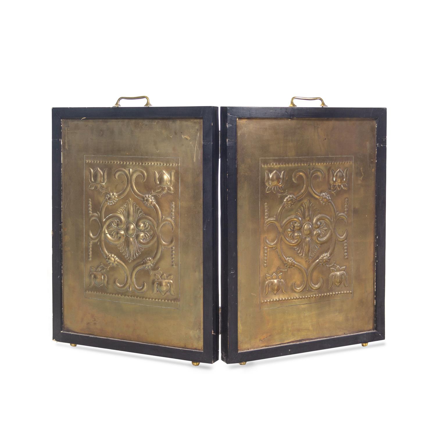 An Assembled Set of Arts & Crafts Fireplace Equipment