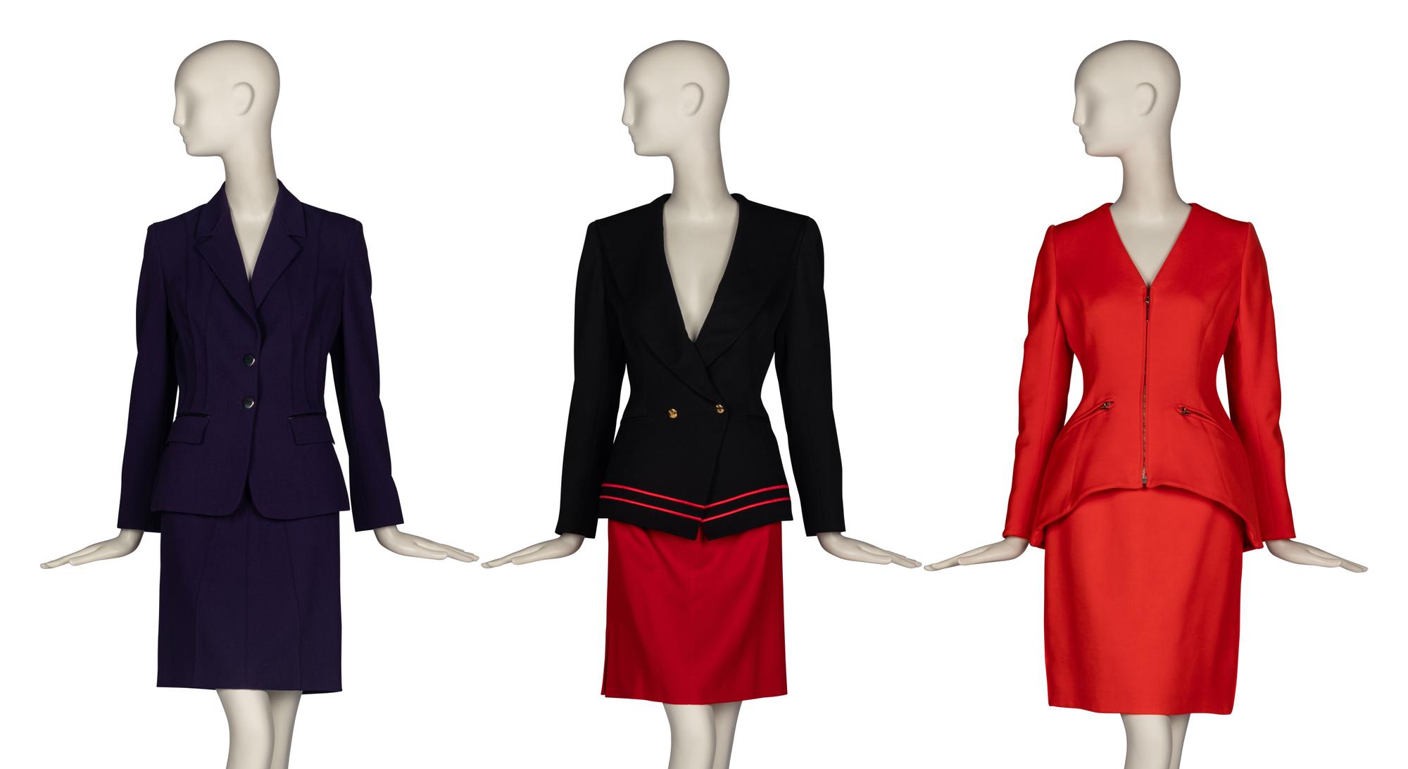 Three Claude Montana Skirt Suits