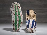 Cheyenne Fully Beaded Buffalo Hide Moccasins