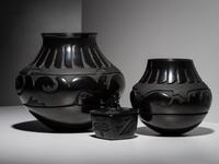 Carved Blackware Pottery