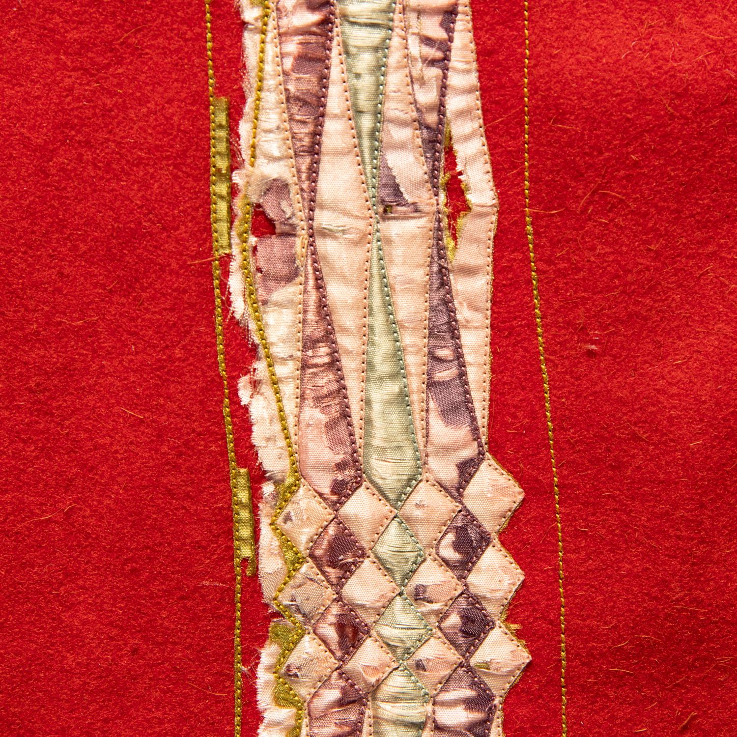 Osage Game Sticks, with Ribbonwork Drawstring Bag
