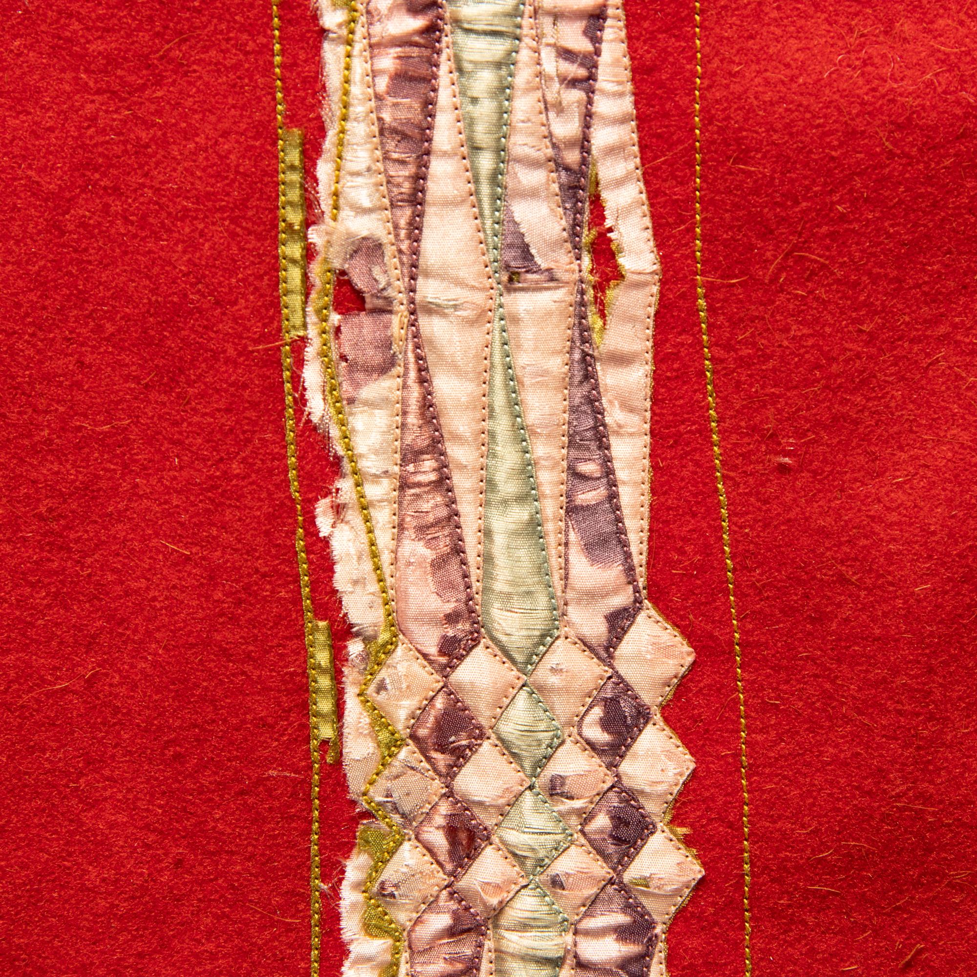 Osage Game Sticks, with Ribbonwork Drawstring Bag