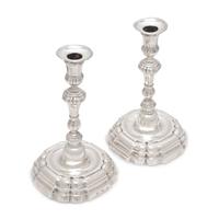 A Pair of Spanish Silver Candlesticks