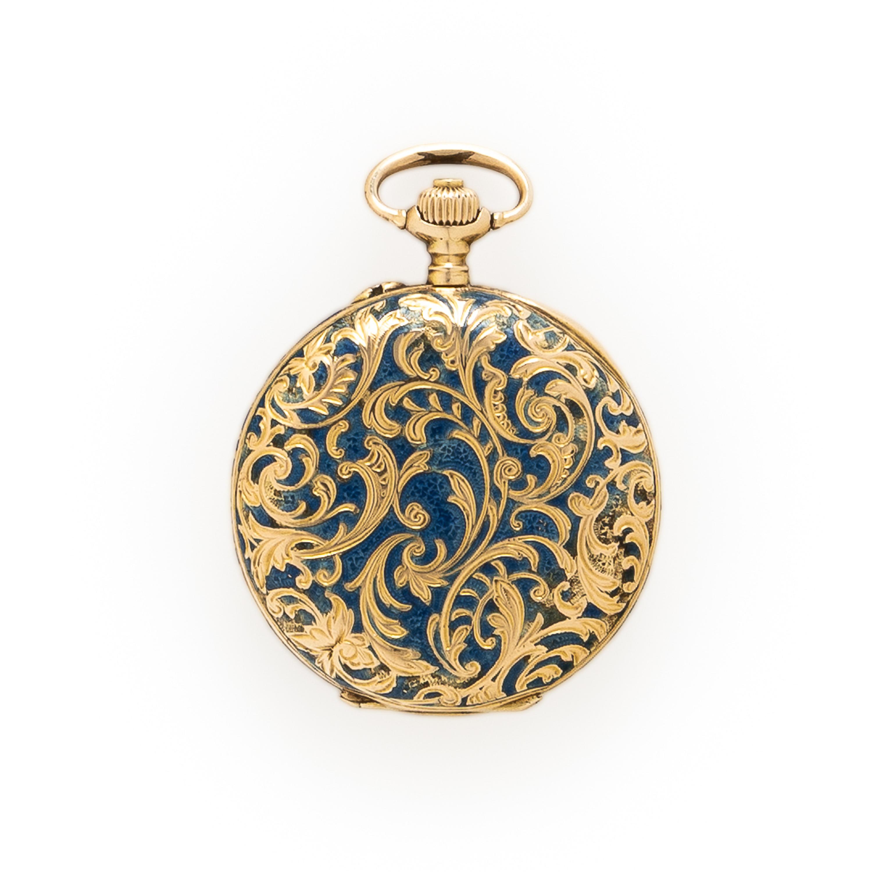 Antique, Russian, Pavel Bure, 14K Yellow Gold and Enamel Hunter Case Pocket Watch