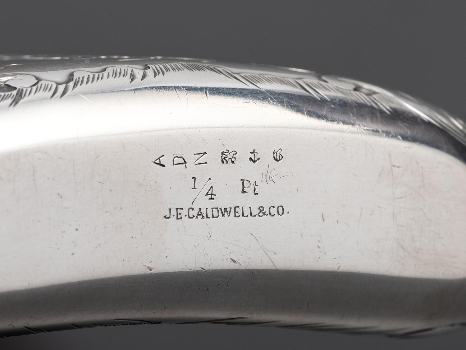 An American Silver Mounted Glass Flask