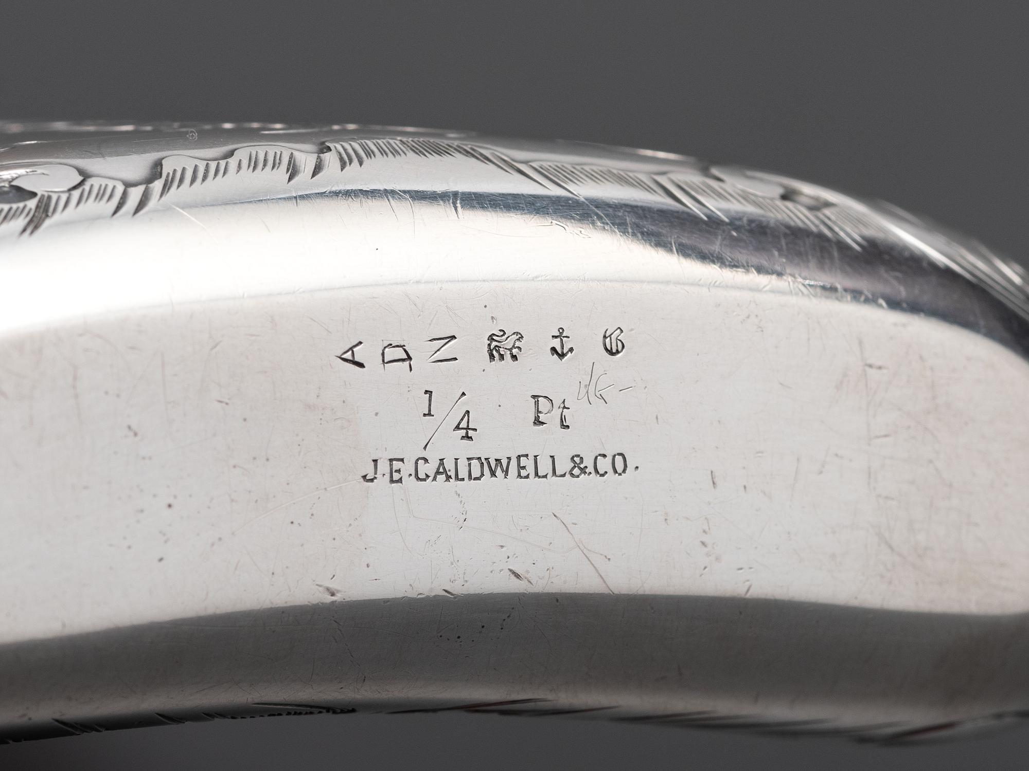 An American Silver Mounted Glass Flask