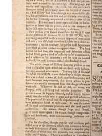 [WASHINGTON, George (1732-1799)]. The Columbian Centinel . Vol. XXXIII, No. 11. Boston, MA: Benjamin Russell, 9 April 1800.