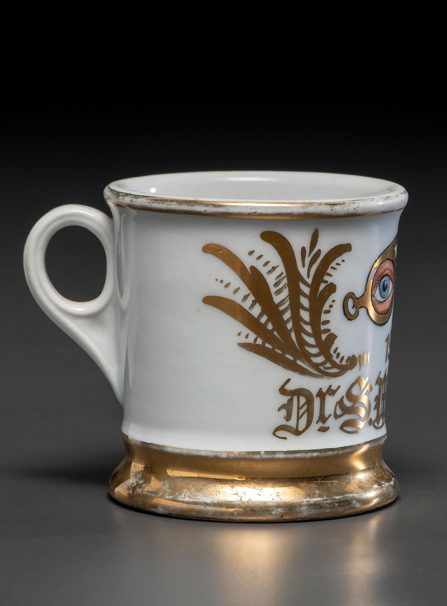 An Optician's Porcelain Occupational Shaving Mug